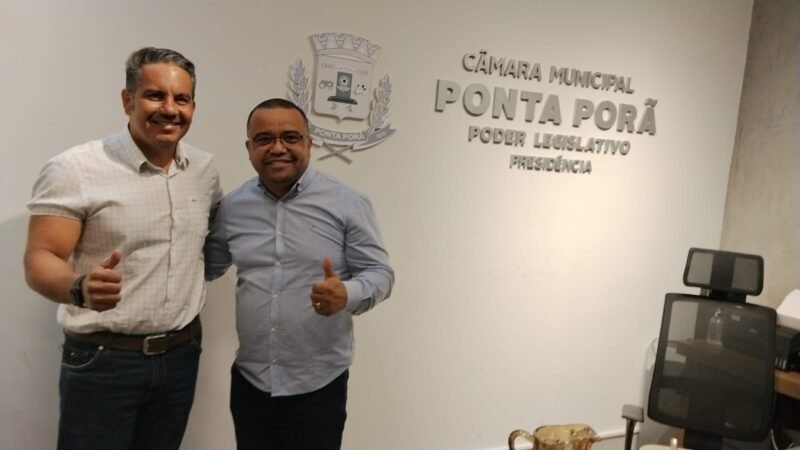 Vice-prefeito Dr. Patrick Derzi realiza visita institucional à Câmara Municipal de Ponta Porã