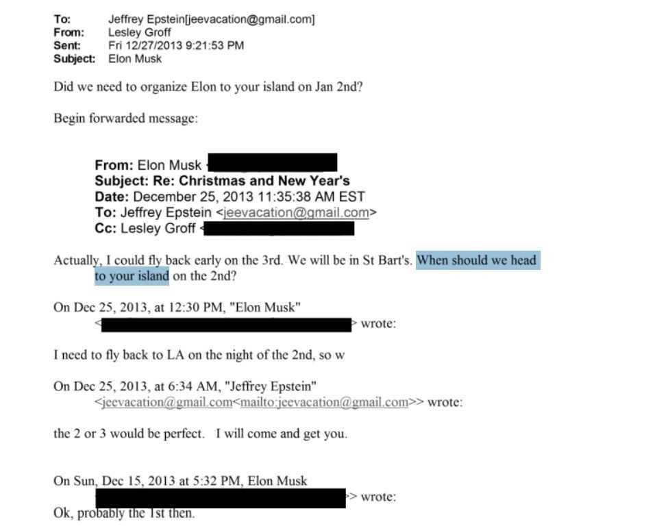 ‘Quando podemos ir para a sua ilha?’, perguntou Elon Musk a Jeffrey Epstein, em e-mail divulgado pelo Departamento de Justiça dos EUA