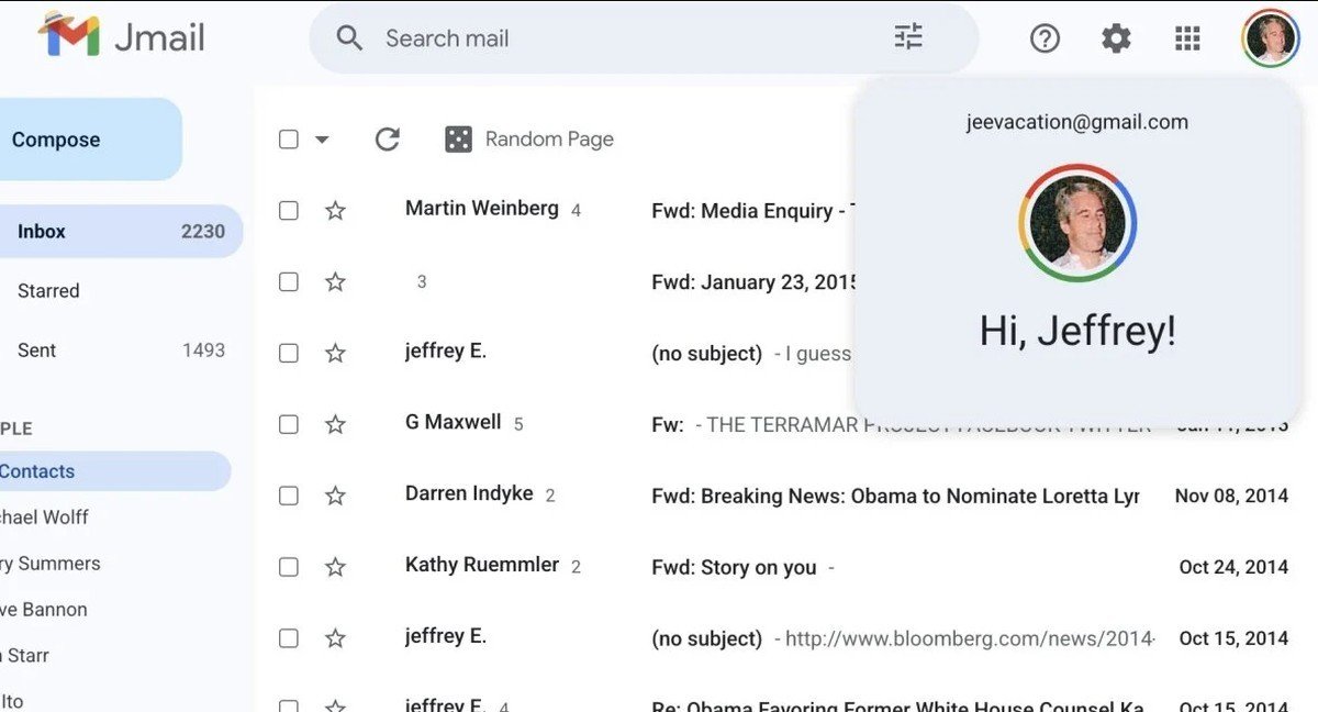 Jmail: americanos criam site que reproduz e-mail com acesso a arquivos de escândalo sexual de Jeffrey Epstein