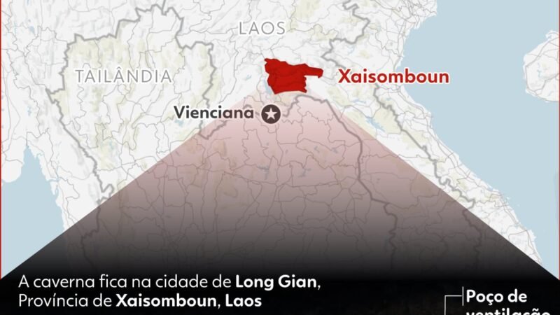 Caverna onde sobreviventes de enchente estão no Laos tem túneis estreitos e difícil acesso; INFOGRÁFICO