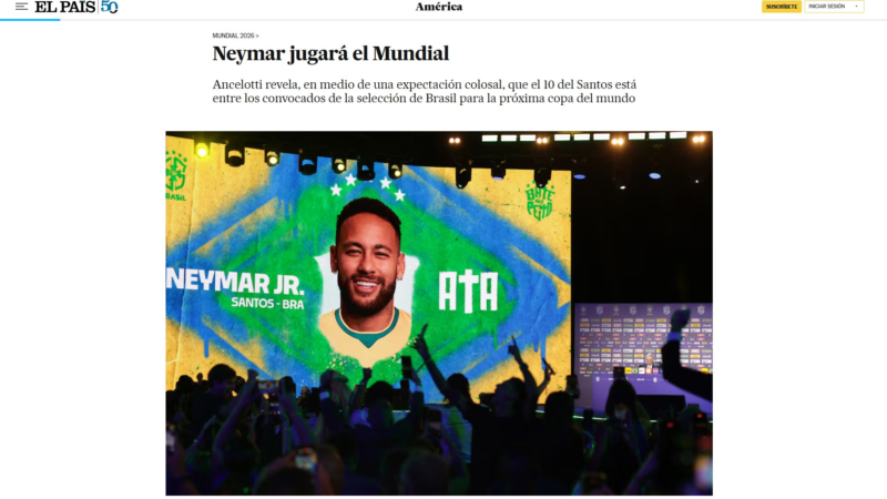 ‘Improvável’, ‘icônico’ e ‘chance’: o que a imprensa internacional disse sobre a convocação de Neymar para a Copa
