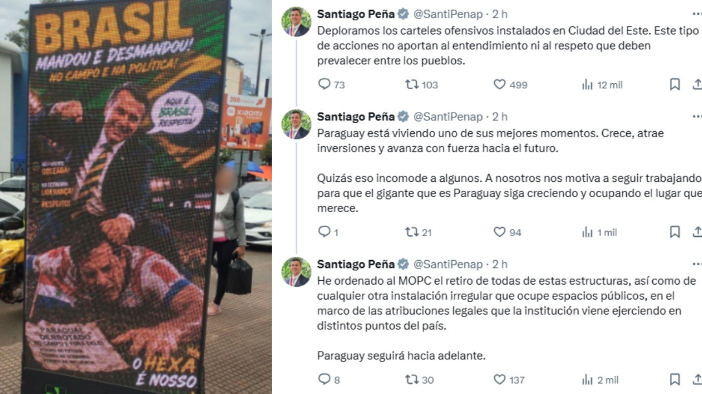 Presidente do Paraguai diz ter ordenado a retirada de telões que exibiram montagem de Bolsonaro agredindo jogador paraguaio