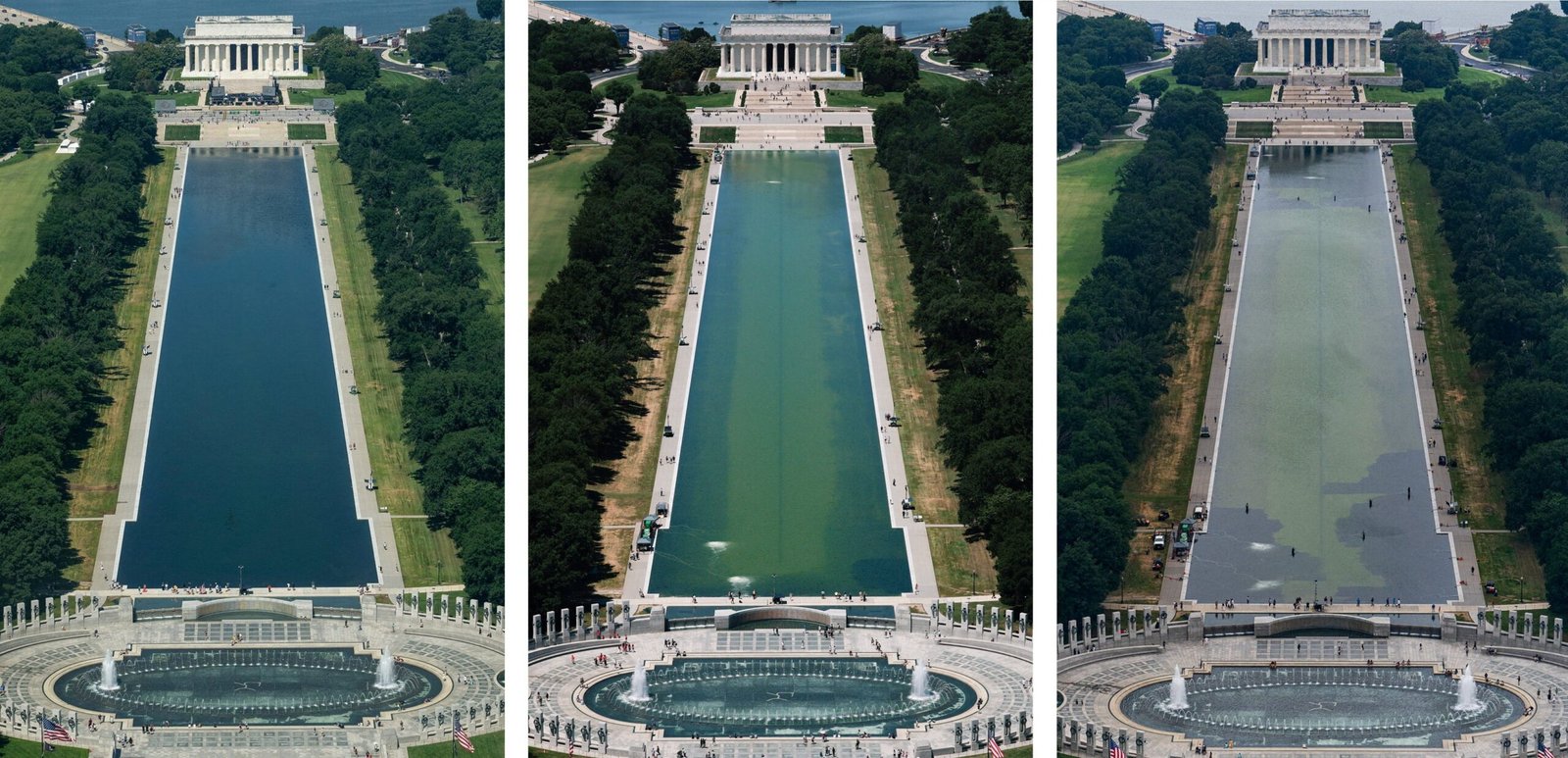 Tinta começa a descascar em espelho d’água reformado por Trump por US$ 14 milhões; FOTOS