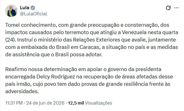 Lula se diz ‘consternado’ com situação da Venezuela e Trump promete ajuda ao país; veja repercussão entre chefes de Estados