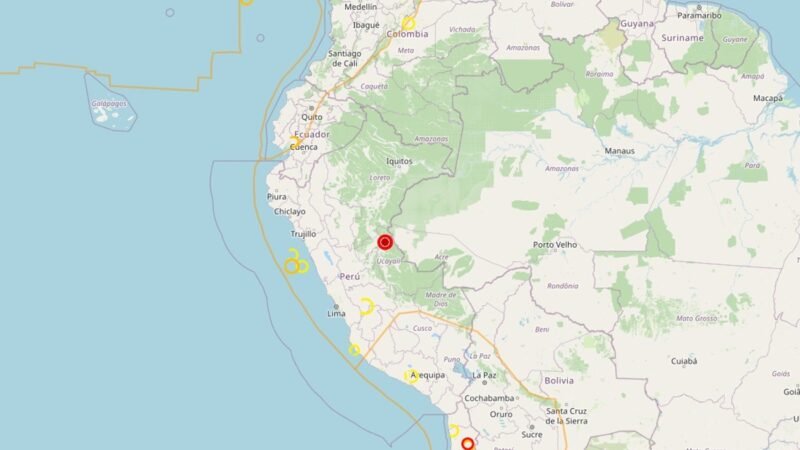 Terremoto de magnitude 5,6 é registrado perto da fronteira entre Peru e Brasil