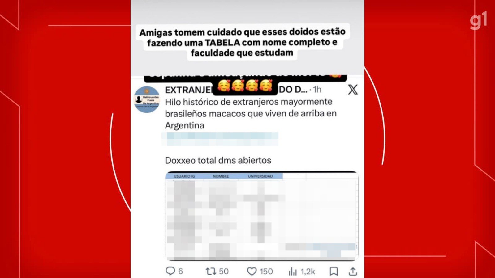 Estudante brasileira desativa redes sociais após onda de ameaças na Argentina: ‘Medo de sair na rua’
