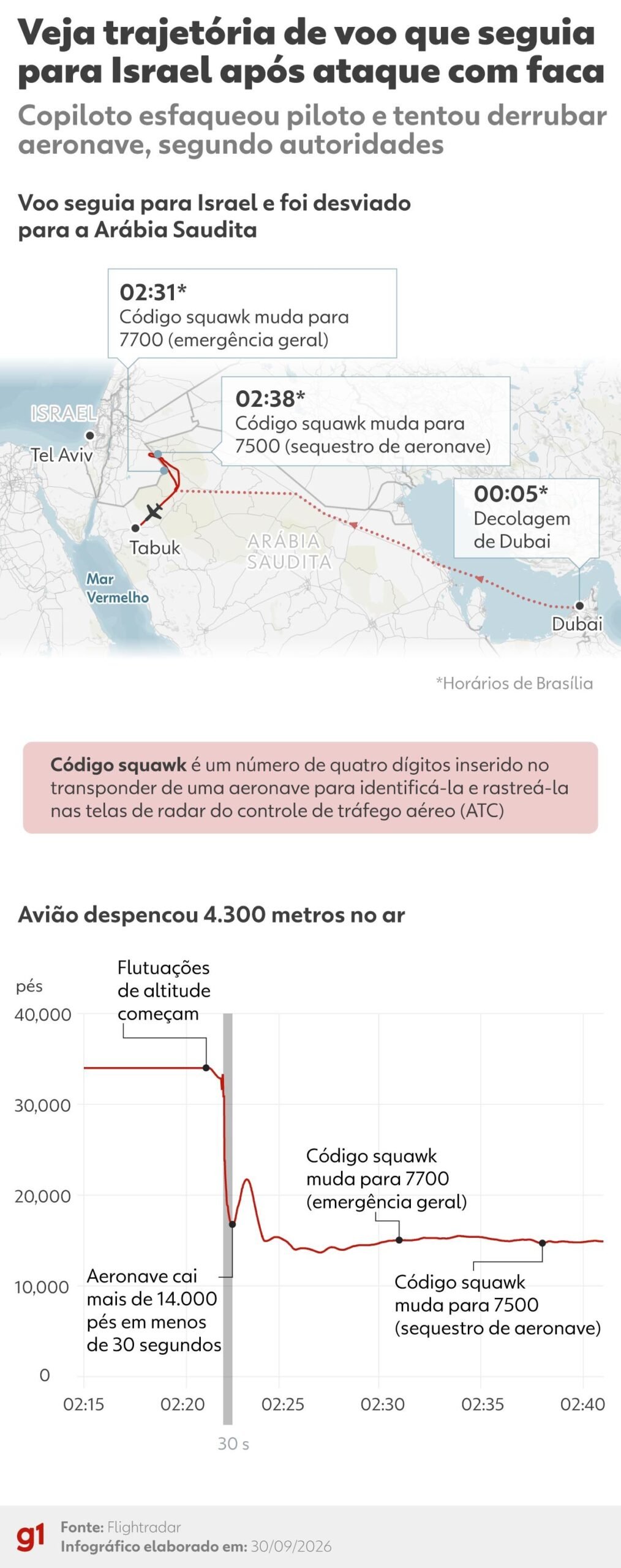 Piloto esfaqueado em voo para Israel: como tripulação conseguiu avisar ataque e declarar emergência no ar