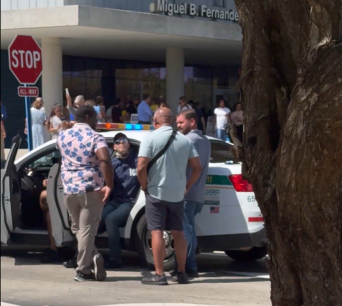 VÍDEO mostra brasileiro sendo preso nos EUA após usar roupa de agente do ICE durante votação
